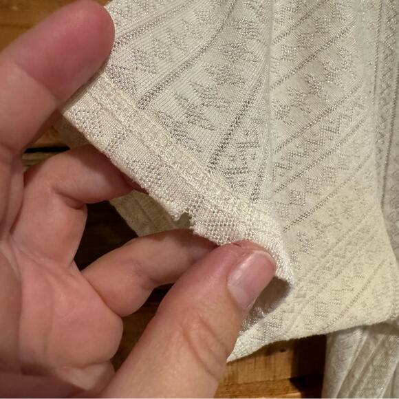 VINTAGE B.U.M. Equipment Y2K Pointelle Knit Baby Tee Short Sleeve Top Size L - Picture 8 of 9